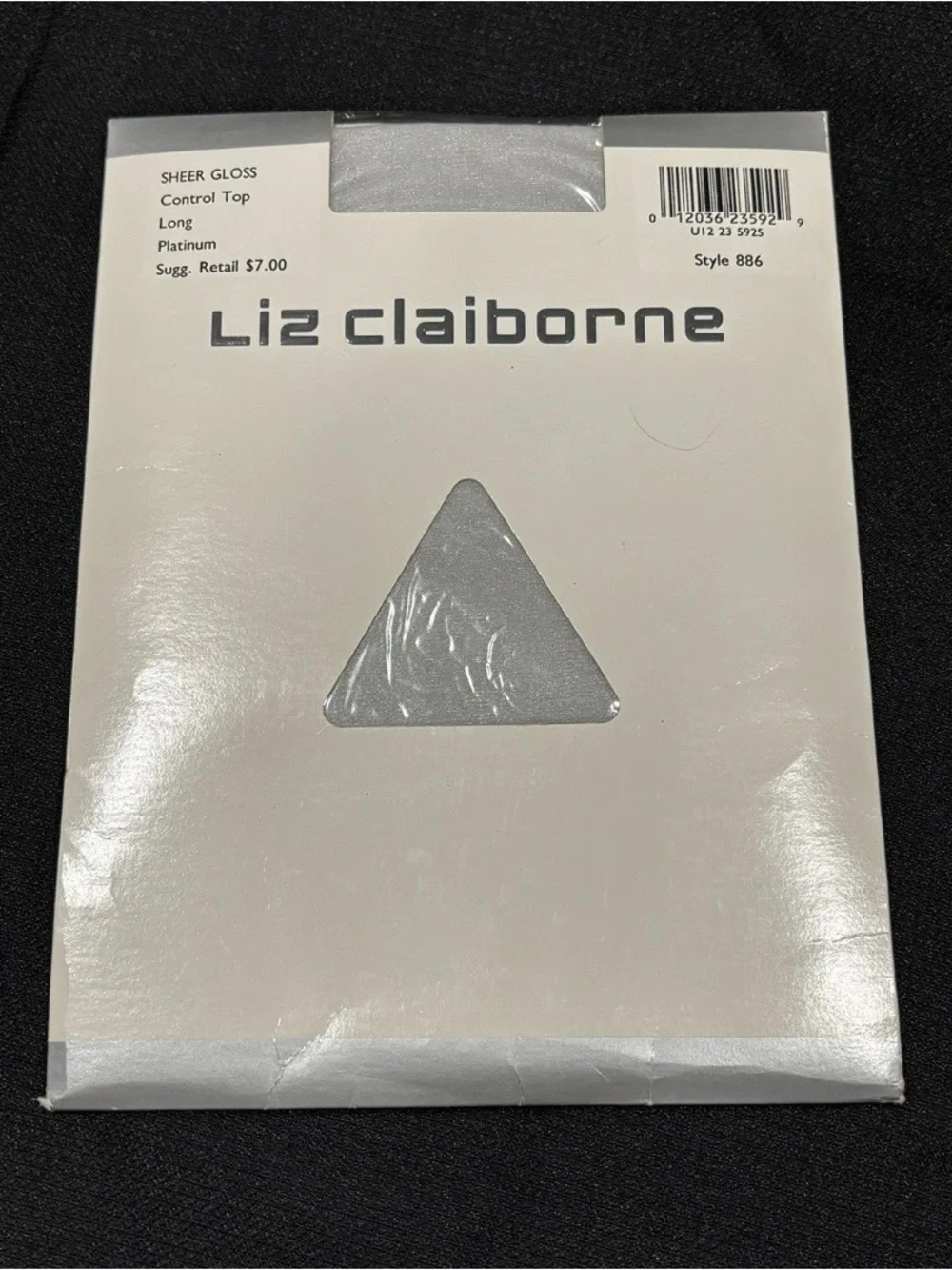 Vintage Liz Claiborne Sheer Gloss Control Top Long Pantyhose in Platinum NIP
